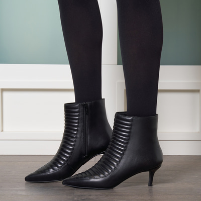 Siyah Mencie Kadın Deri Bootie