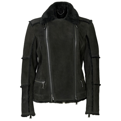 Siyah Nadine Kadın Kürk Mont