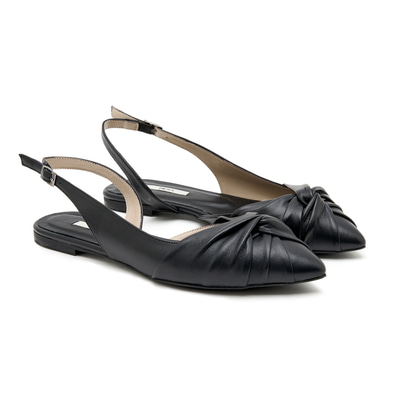 Siyah Nodo Kadın Deri Babet