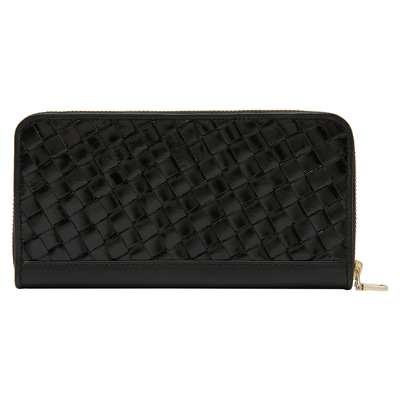 Siyah Örgü Deri Kadın Cüzdan