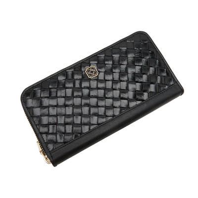 Siyah Örgü Deri Kadın Cüzdan