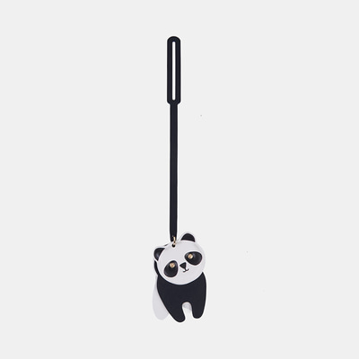 Siyah Panda Figürlü Deri Charm