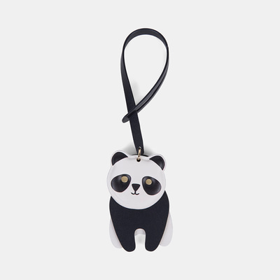 Siyah Panda Figürlü Deri Charm