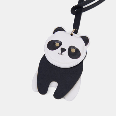 Siyah Panda Figürlü Deri Charm