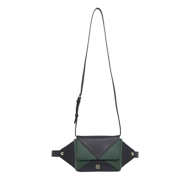 Siyah Rose Kadın Deri Bel Çantası