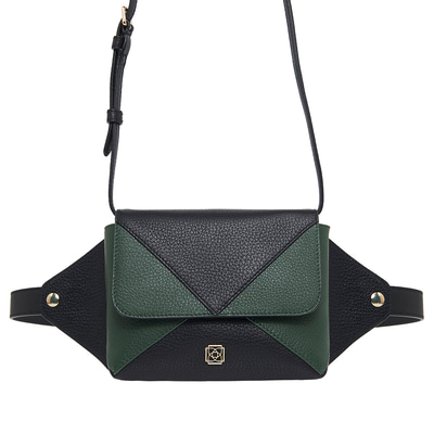 Siyah Rose Kadın Deri Bel Çantası