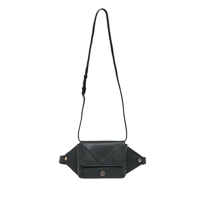 Siyah Rose Kadın Deri Bel Çantası