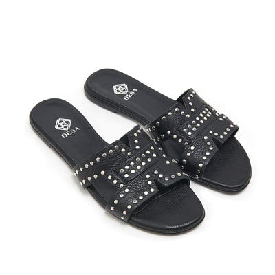 Siyah Sofia Kadın Deri Terlik