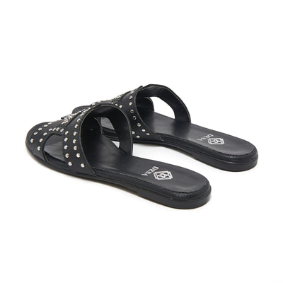 Siyah Sofia Kadın Deri Terlik