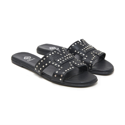 Siyah Sofia Kadın Deri Terlik