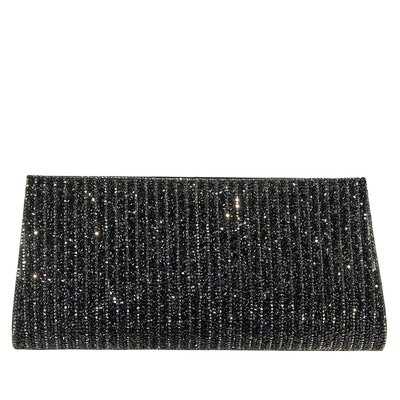 Siyah Stengel Zincir Detaylı Kadın Gece Çantası