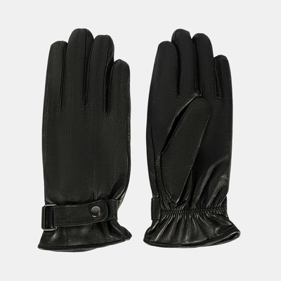 Siyah Tokalı Erkek Deri Eldiven