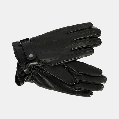 Siyah Tokalı Erkek Deri Eldiven