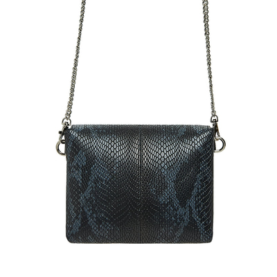 Siyah Tulip Kadın Zincir Detaylı Deri Çapraz Çanta