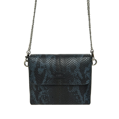 Siyah Tulip Kadın Zincir Detaylı Deri Çapraz Çanta