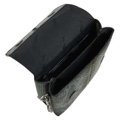 Siyah Tulip Kadın Zincir Detaylı Deri Çapraz Çanta