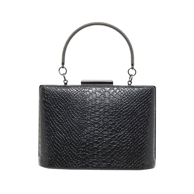 Siyah Tulip Zincir Detaylı Kadın Gece Çantası