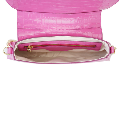 Stengel Pembe Kadın Kroko Baskılı Deri Omuz Çantası