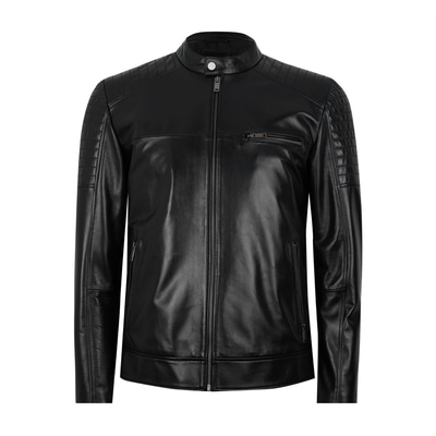 Steven Siyah Erkek Deri Mont