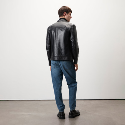 Steven Siyah Erkek Deri Mont