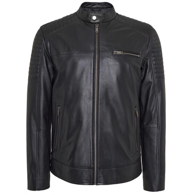 Steven Siyah Erkek Deri Mont