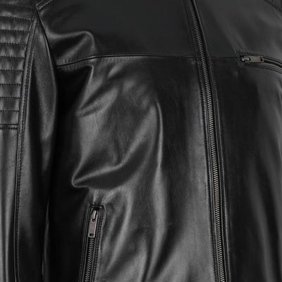 Steven Siyah Erkek Deri Mont