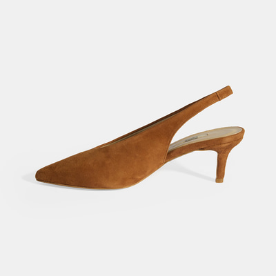Taba Kadın Süet Slingback Topuklu Ayakkabı