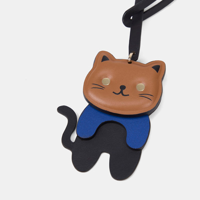 Taba Kedi Figürlü Deri Charm