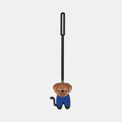 Taba Köpek Figürlü Deri Charm