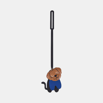 Taba Köpek Figürlü Deri Charm