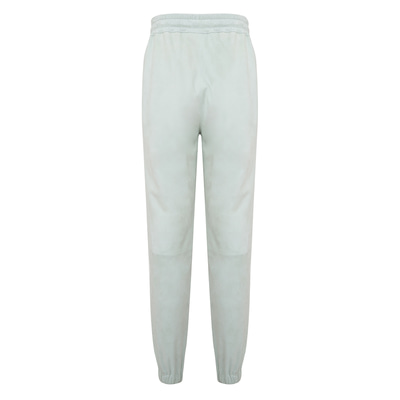 Tekla Yeşil Kadın Yüksek Bel Süet Jogging Deri Pantolon