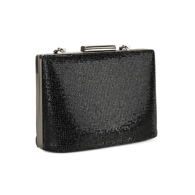 Teresa Siyah Kadın Parlak Taşlı Gece Çantası