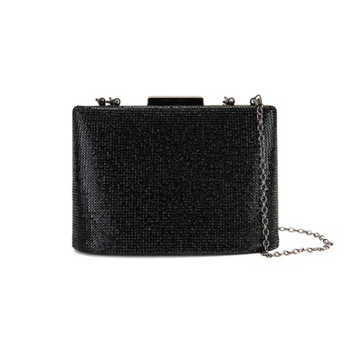 Teresa Siyah Kadın Parlak Taşlı Gece Çantası