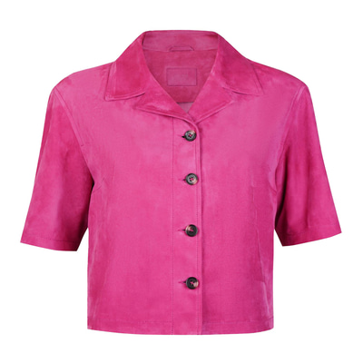 Teresina Pembe Kadın Süet Deri Gömlek