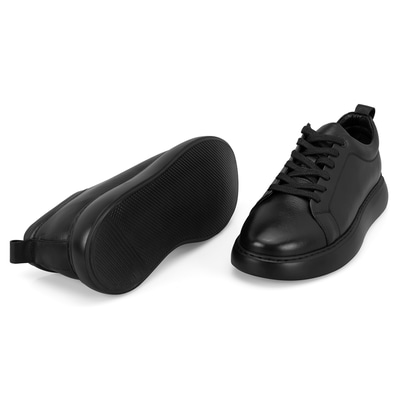 Terrell Siyah Erkek Deri Spor Ayakkabı