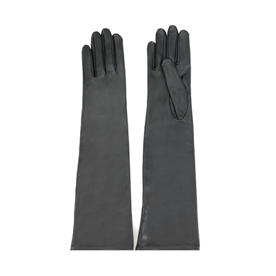 Theodora Siyah Kadın Uzun Deri Eldiven