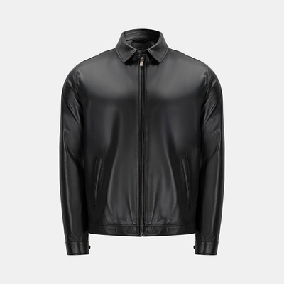 Thomas Erkek Siyah Deri Mont