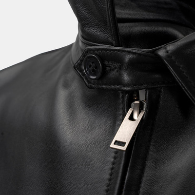 Thomas Erkek Siyah Deri Mont