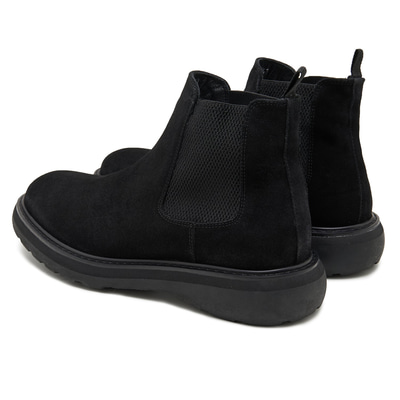 Tina Siyah Erkek Yandan Lastikli Süet Deri Chelsea Bot