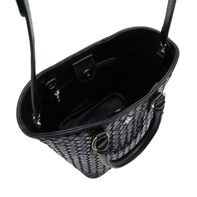 Tulip Siyah Kadın Örgü Deri El Çantası