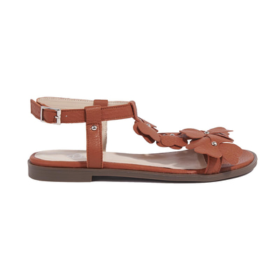 Turuncu Belle Kadın Deri Sandalet