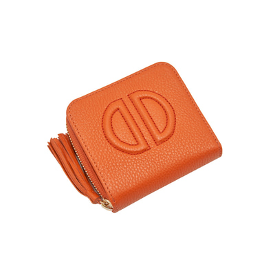 Turuncu D Logolu Kadın Deri Cüzdan
