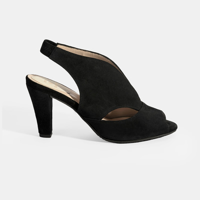 Ursula Siyah Kadın Topuklu DesaComfort Süet Sandalet