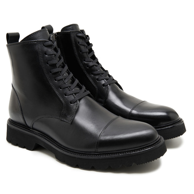 Vena Siyah Erkek Deri Bot