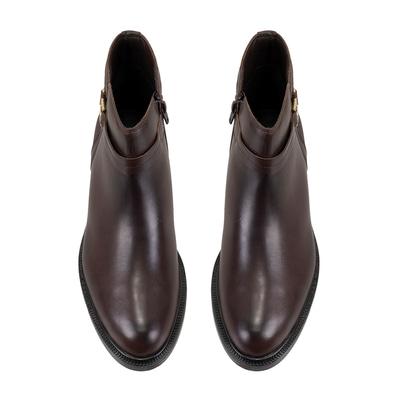 Vesla Metal Aksesuarlı Kahve Kadın Deri Bot