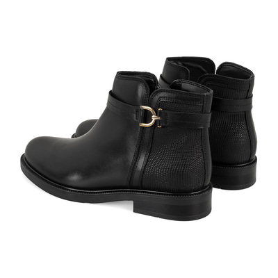 Vesla Metal Aksesuarlı Siyah Kadın Deri Bot