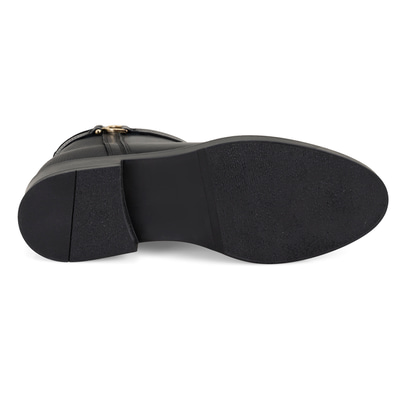 Vesla Metal Aksesuarlı Siyah Kadın Deri Bot