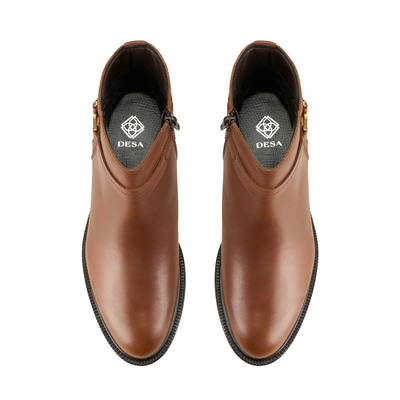 Vesla Metal Aksesuarlı Taba Kadın Deri Bot