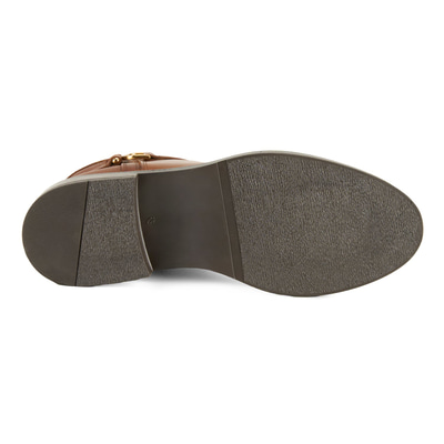 Vesla Metal Aksesuarlı Taba Kadın Deri Bot