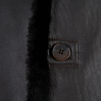 Viony Koyu Kahve Erkek Kürk Ceket